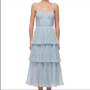 Self-Portrait Tiered Blue Floral Dress